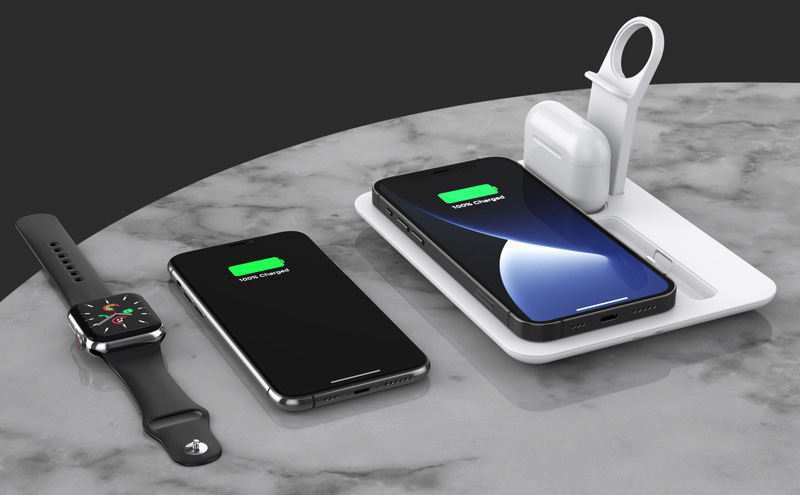 5-IN-1 15W Qi Wireless Charger Charging Pad Stand Dock Mobile Phone Holder Stand for iPhone iWatch Airpods