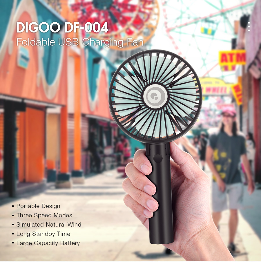 Digoo DF-004 Foldable USB Charging Fan Portable Mini Handheld Speed Adjustable Cooling Fan Regulation