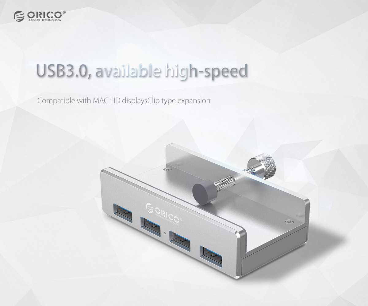 ORICO MH4PU USB3.0 4 Ports Monitor Table Clip-type HUB For PC iMac 13