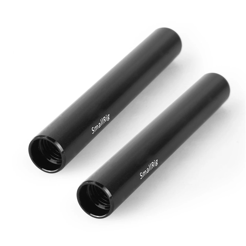 SmallRig 1049 Black Aluminum Alloy 15mm Rod Camera Rail Rod - 4 Inch (Pair Pack) for Monitor EVF Mount Attach