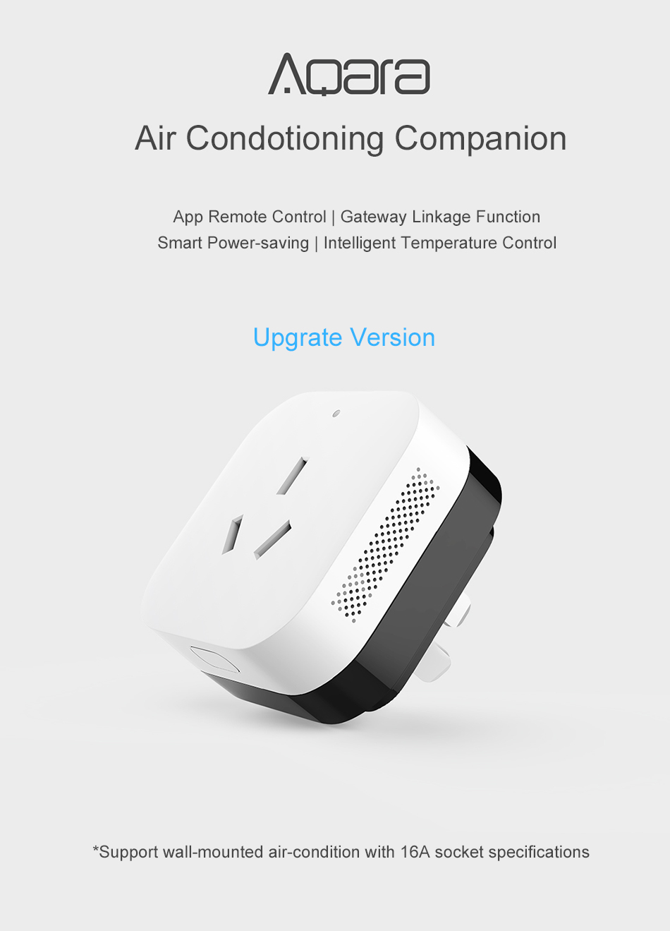 Original Xiaomi Aqara 16A Air Conditioner Companion Smart Socket with Gateway Linkage Function High-power Switch Outlet 60