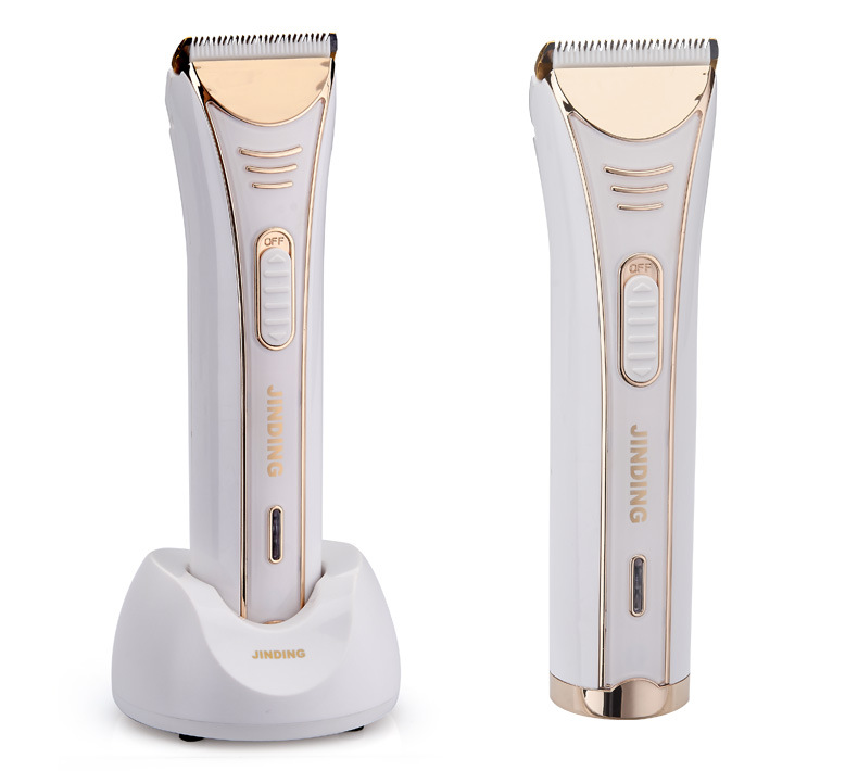 JINDING Electric Hair Clipper Trimmer White Ceramic Blade Sharp Rechargeable Scissors Groom Shaver 