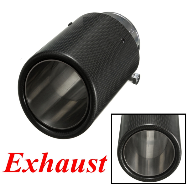 Carbon Fiber Exhaust Muffler Tip Pipe 90mm Outlet Dia 60mm Inlet Dia for BMW