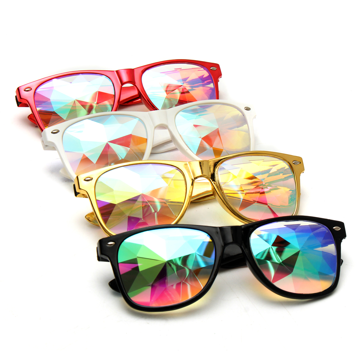

Kaleidoscope Steampunk Rave Glasses Diffraction Rainbow Crystal Glasses