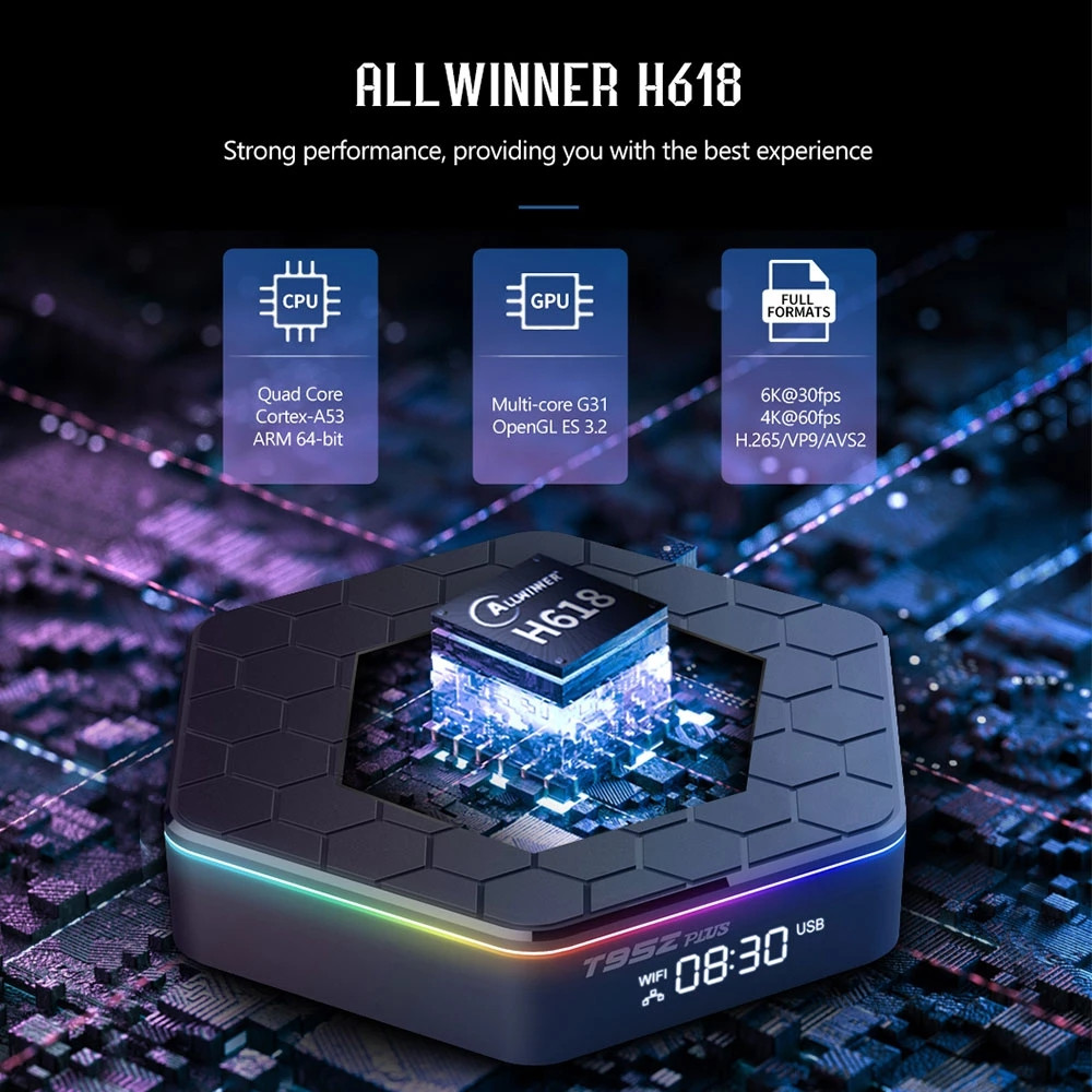 T95Z PLUS tv box android 12.0 Allwinner H618 2.4G&5G BT5.0 WIFI6 64G Set top box 6k video decoding media player 2022