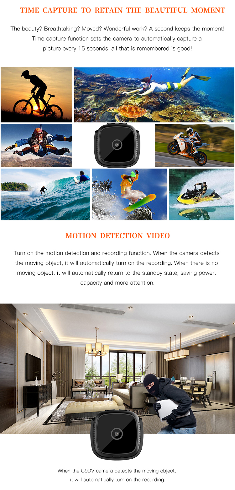 C9-DV HD 1080P Mini Wireless Camera Security Camcorder Night Vision Timing Photography 25
