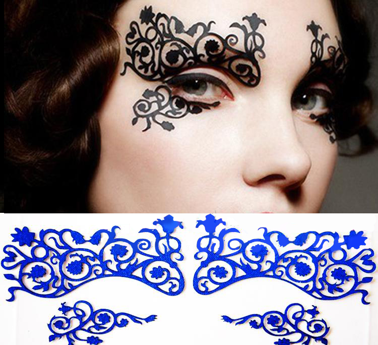 Eye Tattoo Sticker Halloween Lace Squishy Eyes Liner Fretwork Masquerade Papercut Temporary Face