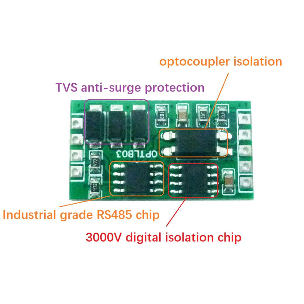 OPTLB03 Industrial Grade UART TTL to RS485 Isolated Communication Surge Protection for Arduino UN0 MEGA Raspberry Pi 4 NODEMCU ESP8266
