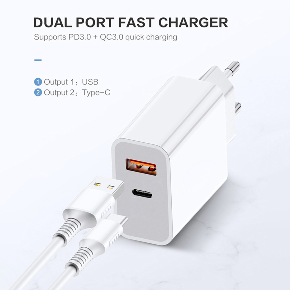FDGAO 18W PD3.0 QC3.0 USB Charger Travel Charger Adapter Quick Charging EU Plug US Plug UK Plug for iPhone 12 Pro Max for Samsung Galaxy Note S20 ultra Huawei Mate40 OnePlus 8 Pro