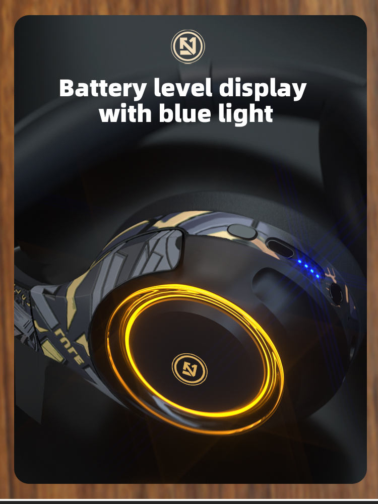Bakeey EL-A2 bluetooth 5.0 Gaming Headphones HIFI 3D Stereo Bass Wireless RGB Light PC Headsets With Microphone for PS4 Laptop Tablet