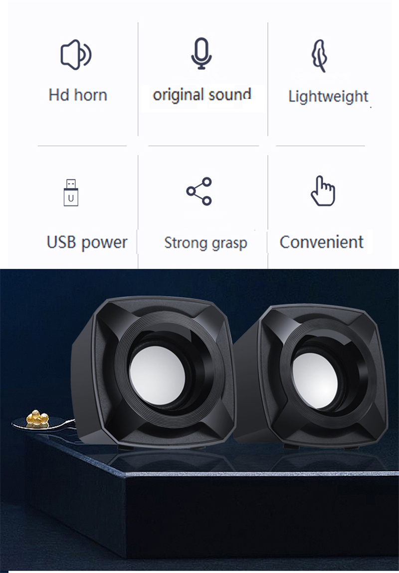 Alto-falante com fio Lenovo M510 HIFI Stereo Bass 2.0 Soundbar USB 3,5 mm Multimedia Dual Desktop Alto-falantes para laptops