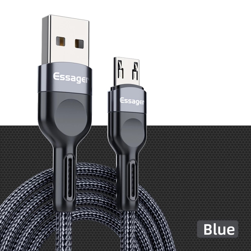 Essgaer 1m/2m 2.4A Micro USB Fast Charging Data Cable for Samsung Huawei OPPO VIVO3.99