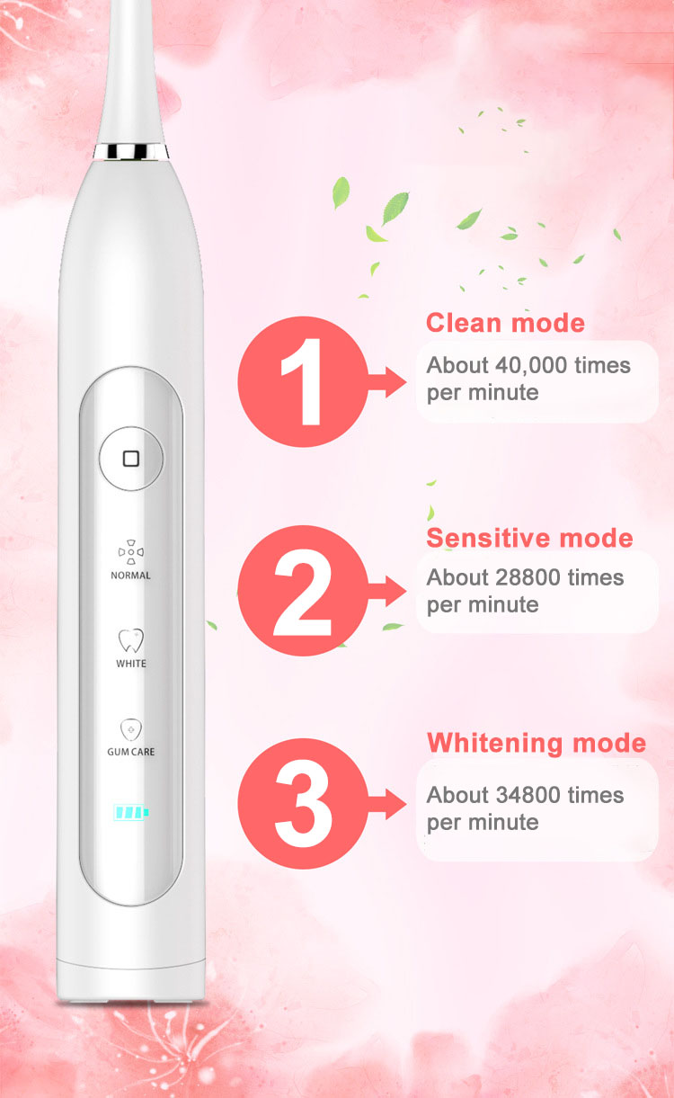 CHIGO CG-105 Multi-purpose Sonic Electric Toothbrush  3 Brush Modes Wireless USB Rechargeable Toothb