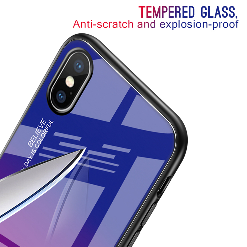 Bakeey Gradient Scratch Resistant Tempered Glass Protective Case For iPhone X/XS/XR/XS Max