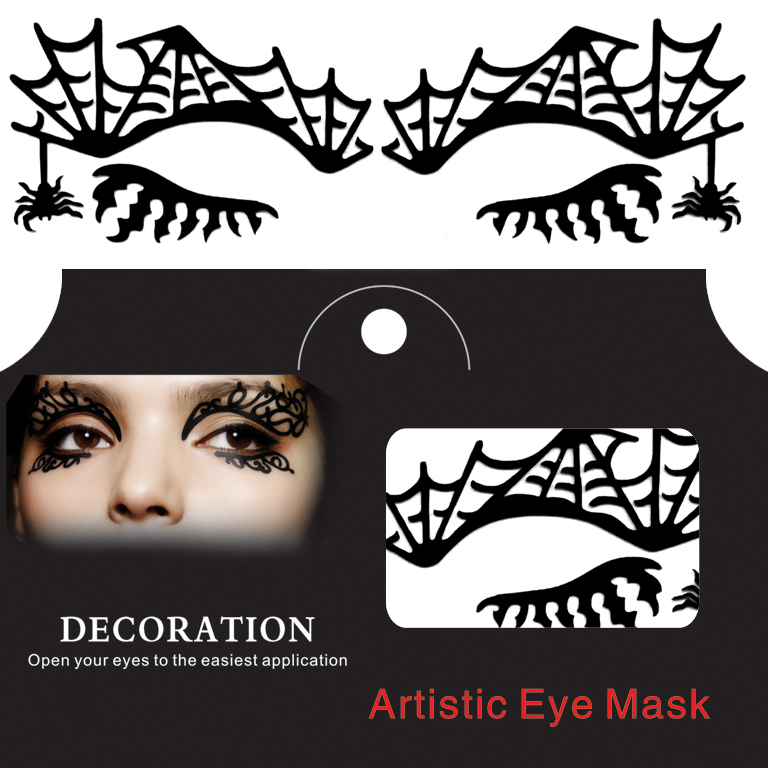 Talon Spider Web Halloween Eye Tattoo Sticker Squishy Lace Fretwork Papercut Masquerade