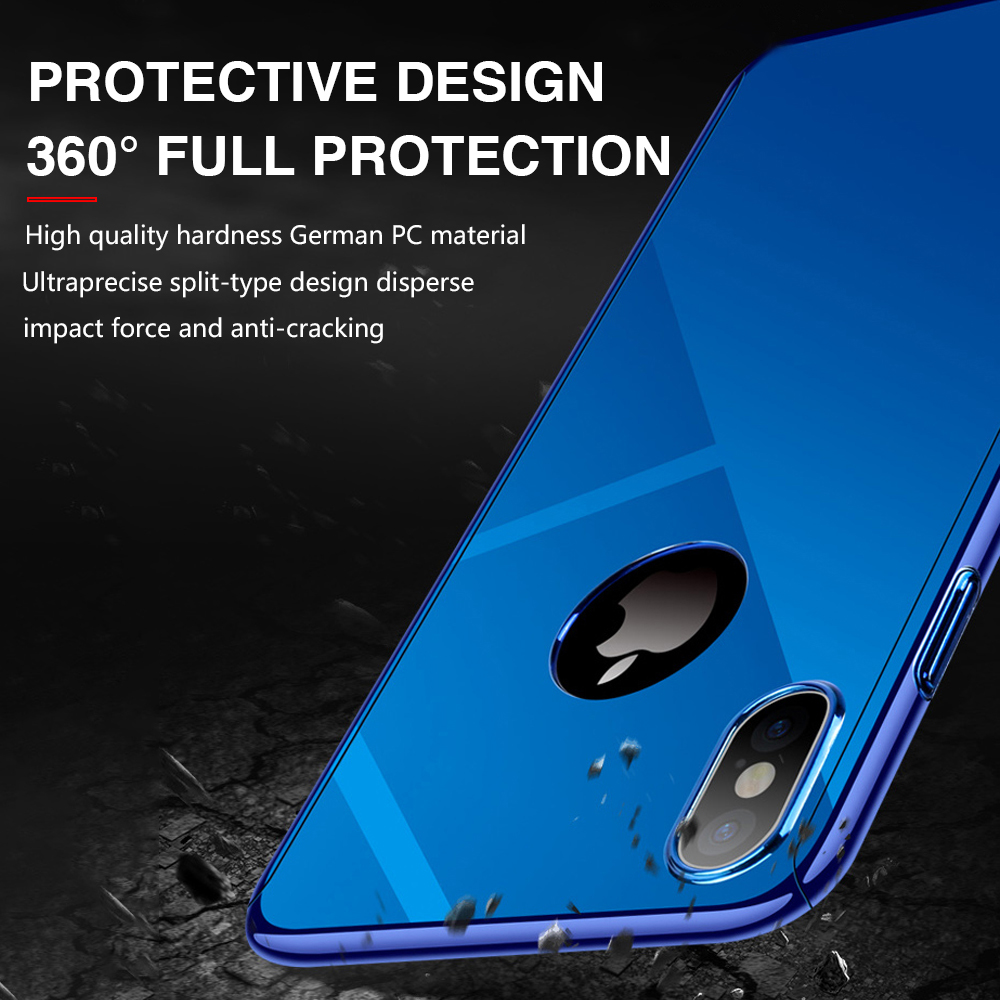 Bakeey Plating 360° Full Body Case+Tempered Glass Film For iPhone XR/XS/XS Max/X/8/8 Plus/7/7 Plus/6s/6s Plus/6/6 Plus