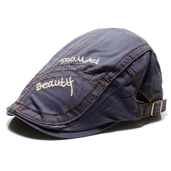 

Summer Cotton Berets Caps For Men Casual Peaked Caps Letter Embroidery Berets Hat
