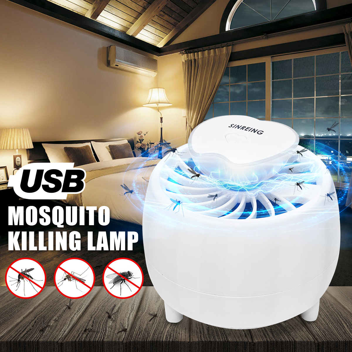 Household Mosquito Trap Mosquito Trap Light Mute UV light LED Mosquito Lamp USB Catcher Insect Killer Lamp 