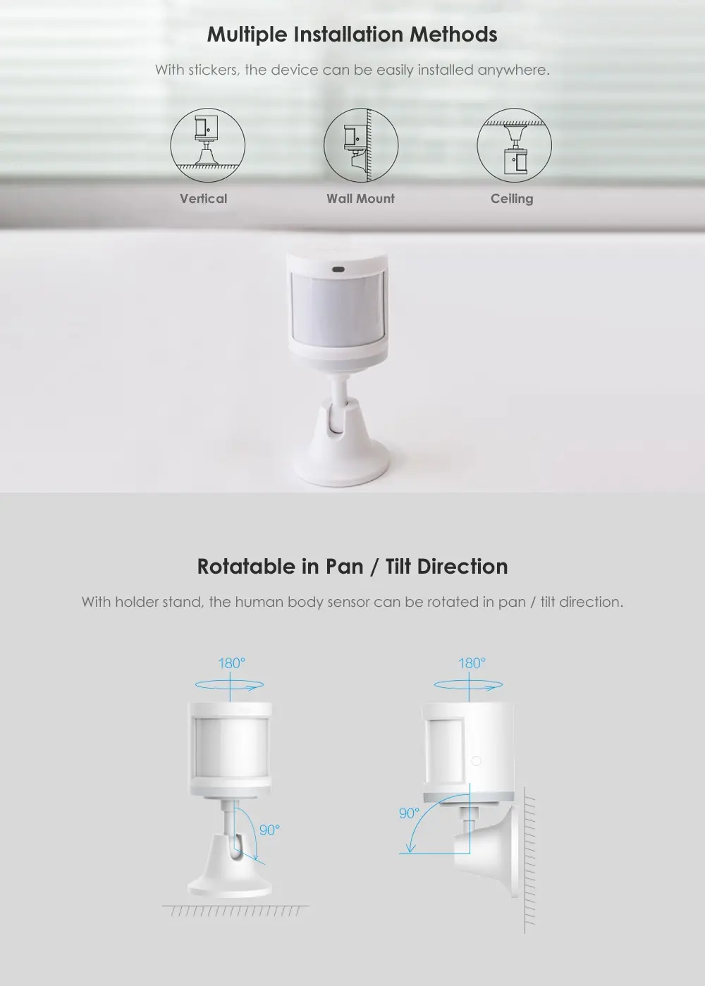 [3 PCS] Original Aqara ZigBee Wireless Human Body PIR Sensor Smart Home Kit Work with Gateway APP