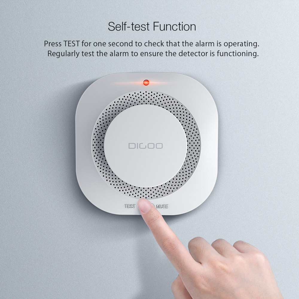 DIGOO DG-SA01 Fire Alarm Detector Independent Photoelectric Smoke Sensor Remote Alert Work with HOSA HAMA