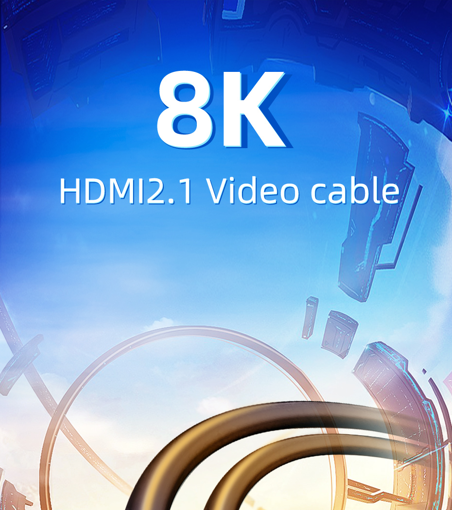 Hagibis HDMI-compatible 2.1 Cable 48Gbps High Speed 4K/120Hz 144Hz Digital cord 2.0 for HDTV PS5 for PS4 XBox Projector