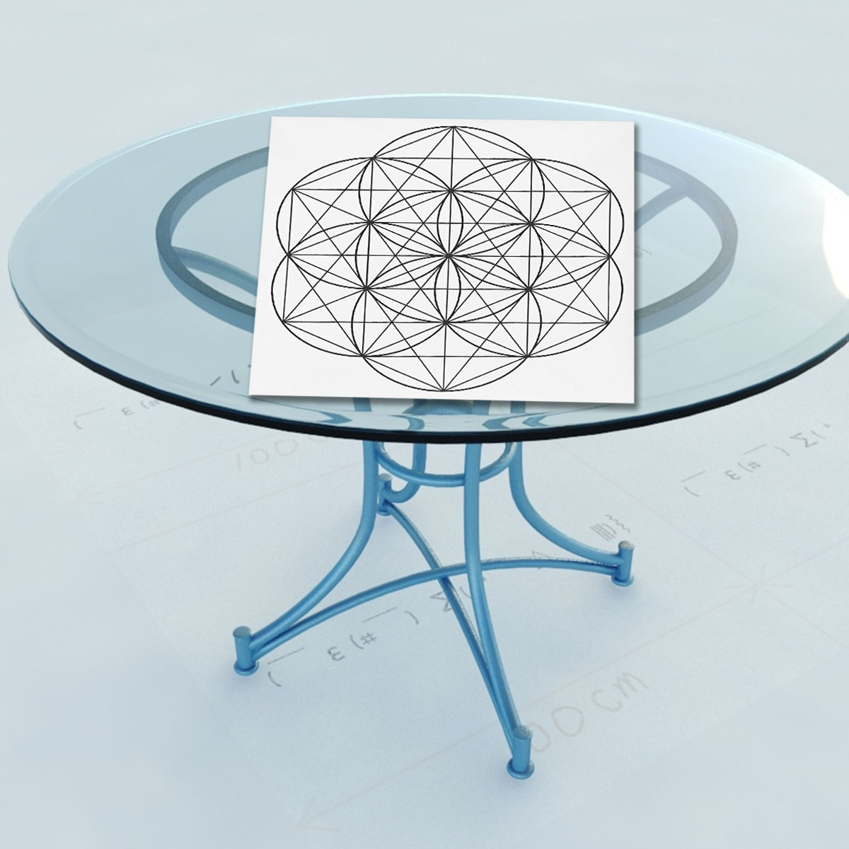 50x50cm flor da vida cristal grade pano geometria sagrada toalha de mesa belas decorações