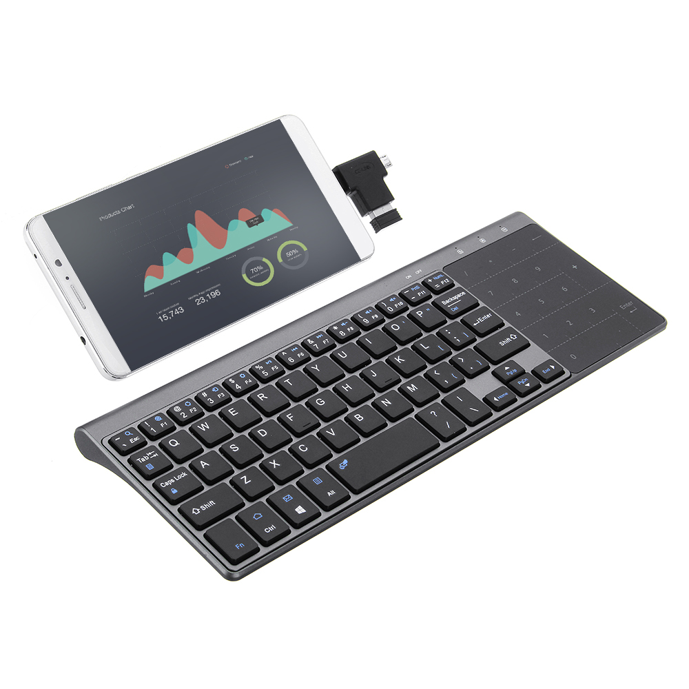 JP136 Ultra Thin 2.4GHz Wireless Keyboard with Touch Pad for Laptops Desktop Computers 9