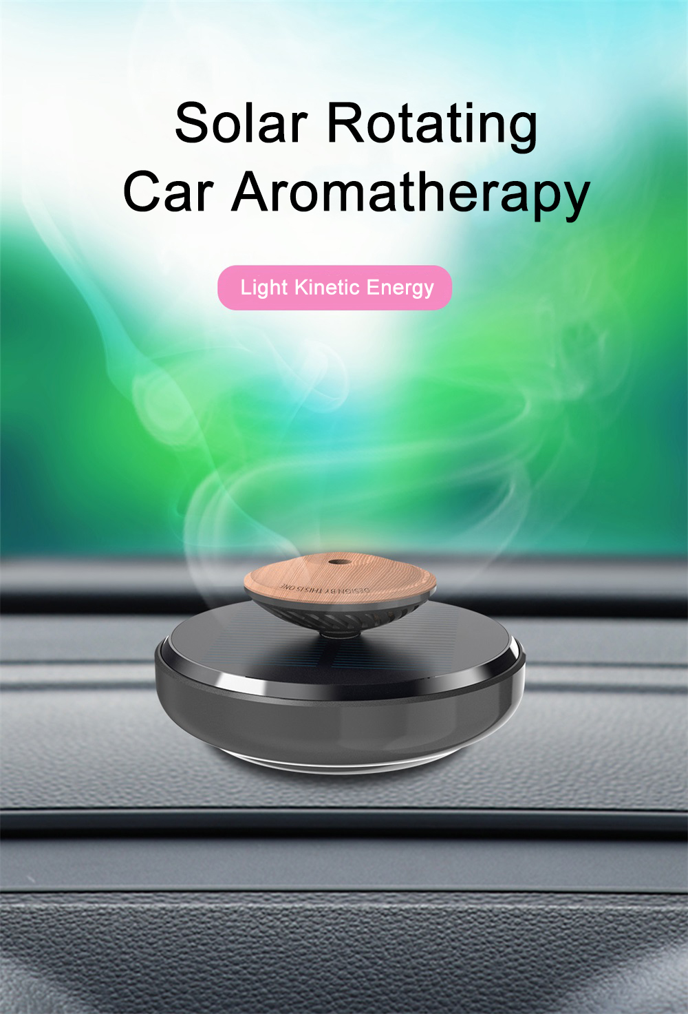 Alloy Solar Power Car Aromatherapy Air Freshener Magnetic Levitation Rotating Aroma Diffuser