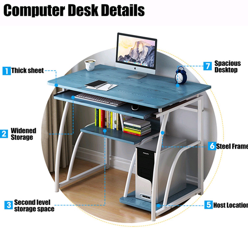 80cm/120cm Rectangle Office Workstation Writing Desktop Home Modern Computer Desk Table