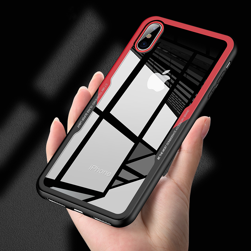 

Bakeey Защитная Чехол для iPhone XS Максимальная прозрачная закаленная стеклянная задняя крышка TPU Frame