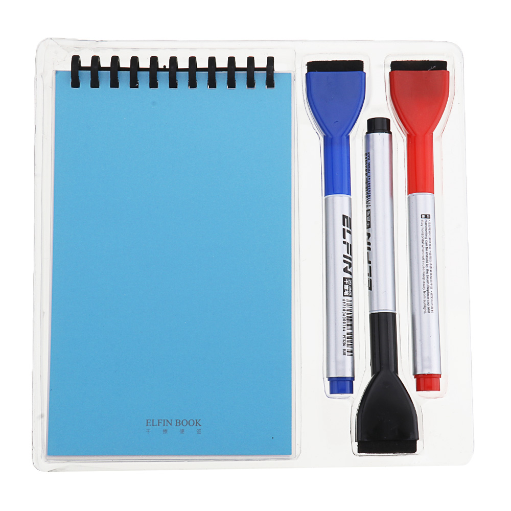 Blue Elfinbook X Reusable Smart Notebook Erasable Scratch Pad Magic Brush Notebook Mini Notebook With 3 Pens 