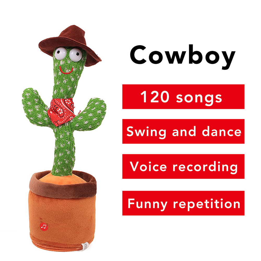 120 Songs Dancing And Twisting Cactus Dancing Cactus Toy Electron Plush Toy Recording Learning To Speak Twisting Toys