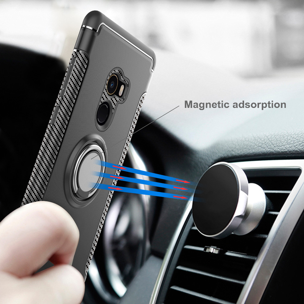 Bakeey Armor Shockproof Magnetic 360° Rotation Ring Holder TPU PC Protective Case For Xiaomi Mix 2 Non-original