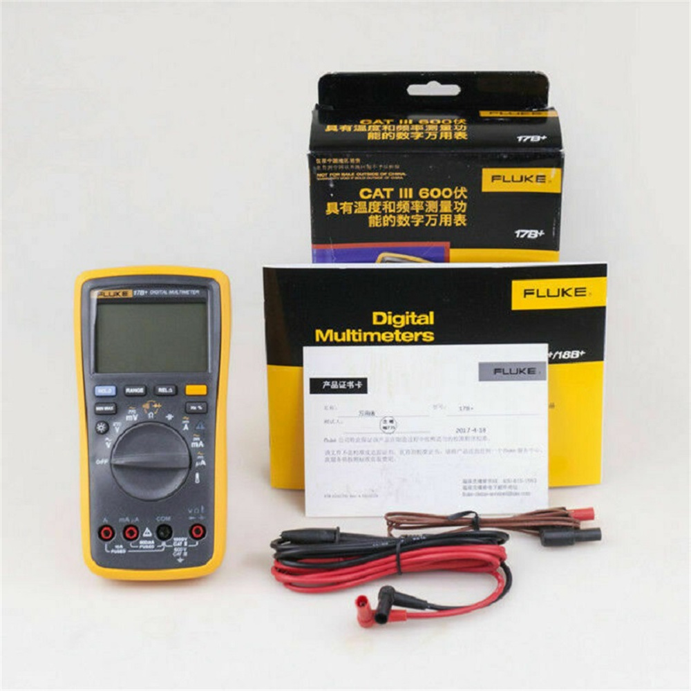 Fluke 17B + High Precision Multifunction Digital Multimeter 4000 AC / DC Current Withstand Capacitance Frequency Meter