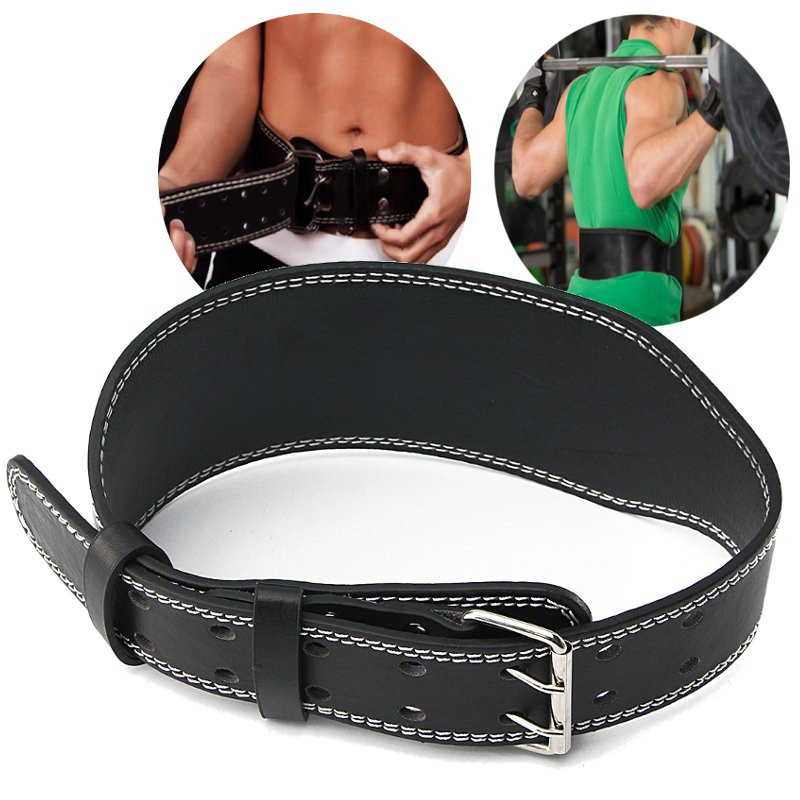 Fitness PU Leather Weight Lifting Waist Belts Back Protect Training ...