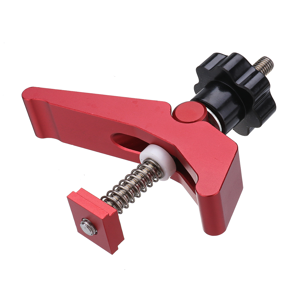 HONGDUI 2 Pcs Red Quick Acting Hold Down Clamp Aluminum Alloy T-Slot T-Track Clamp Set Woodworking Tool for Woodworking Table