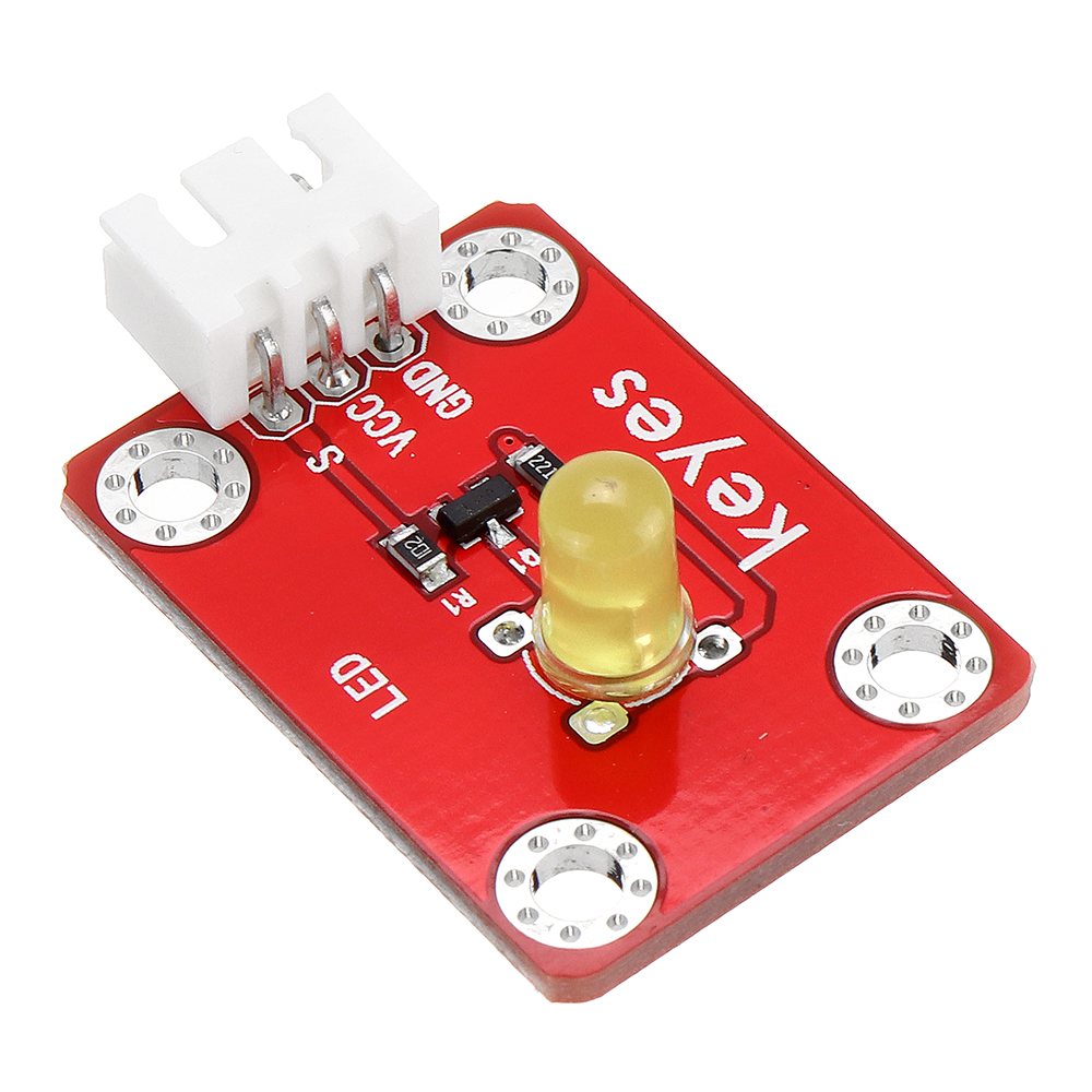 Keyes Brick LED Yellow Light Module (Pad hole) Anti-reverse Plug White Terminal Digital Signal
