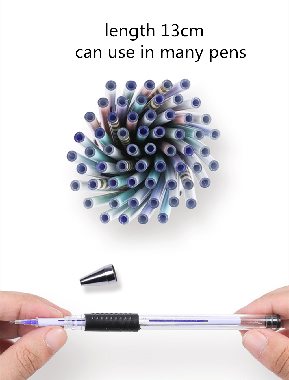 0.5mm 60pcs Erasable Gel Pen Refill Blue Black Ink Refill Rod Magic Gel Pen Office Supplies