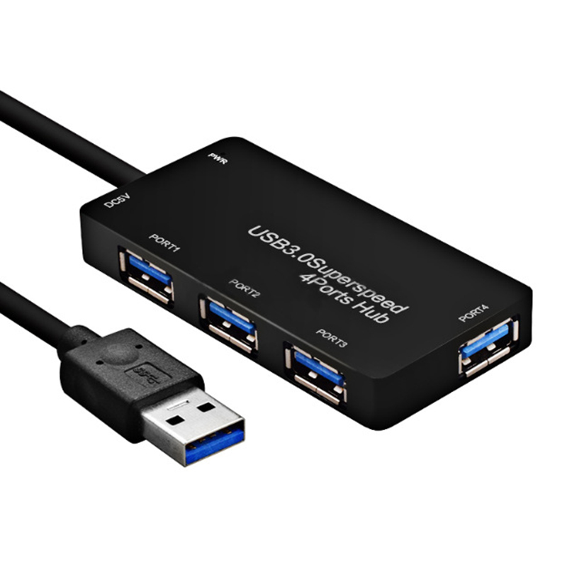 5Gbps Hi-Speed USB 3.0 4-Port Splitter Hub Adapter With DC 5V Port 6