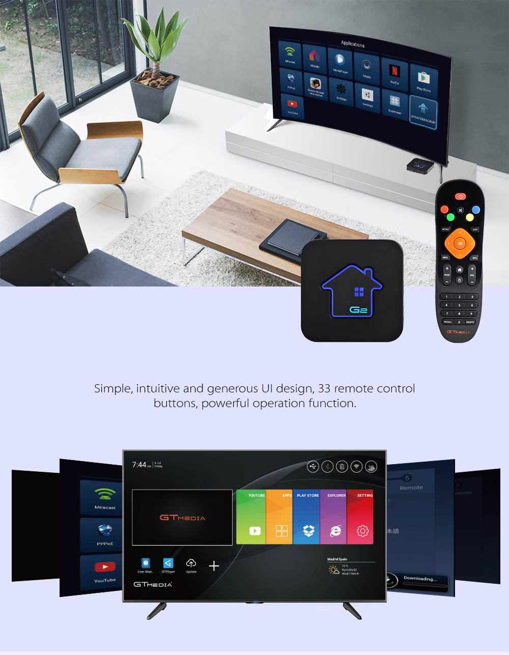 GTMEDIA G2 Plus Smart TV Box Amlogic S905W2 Quad Core 2GB 16GB Android 11 4K UHD Support HD Netflix Media Player Xtream IPTV Stalker IPTV Suport m3u Decoder