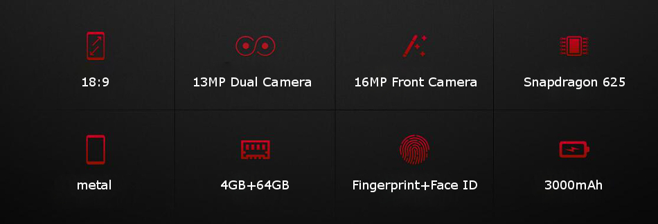 Lenovo S5 13MP Dual Rear Camera 5.7 inch 4GB RAM 64GB ROM Snapdragon 625 Octa core 4G Smartphone