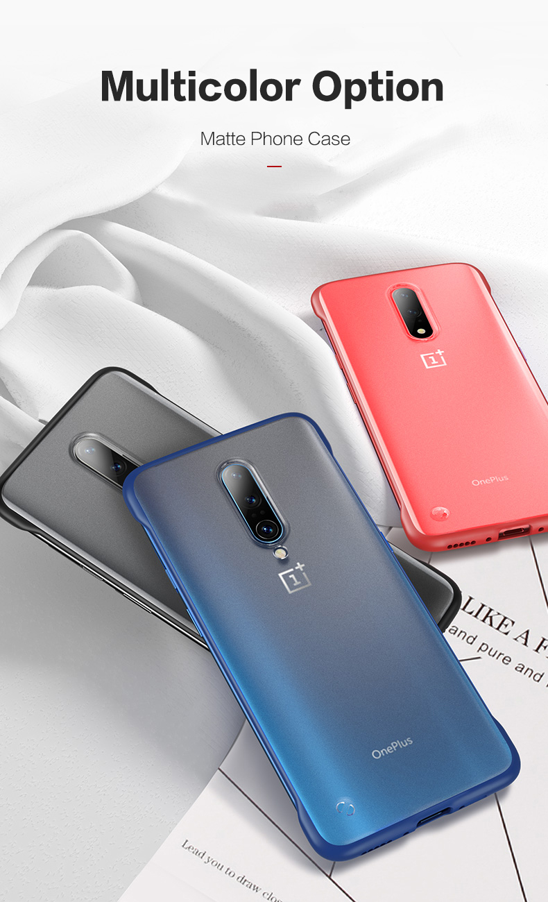 Bakeey Transparent Ultra Thin Anti Fall Matte Hard PC&Soft Edge With Finger Ring Protective Case For OnePlus 7 PRO