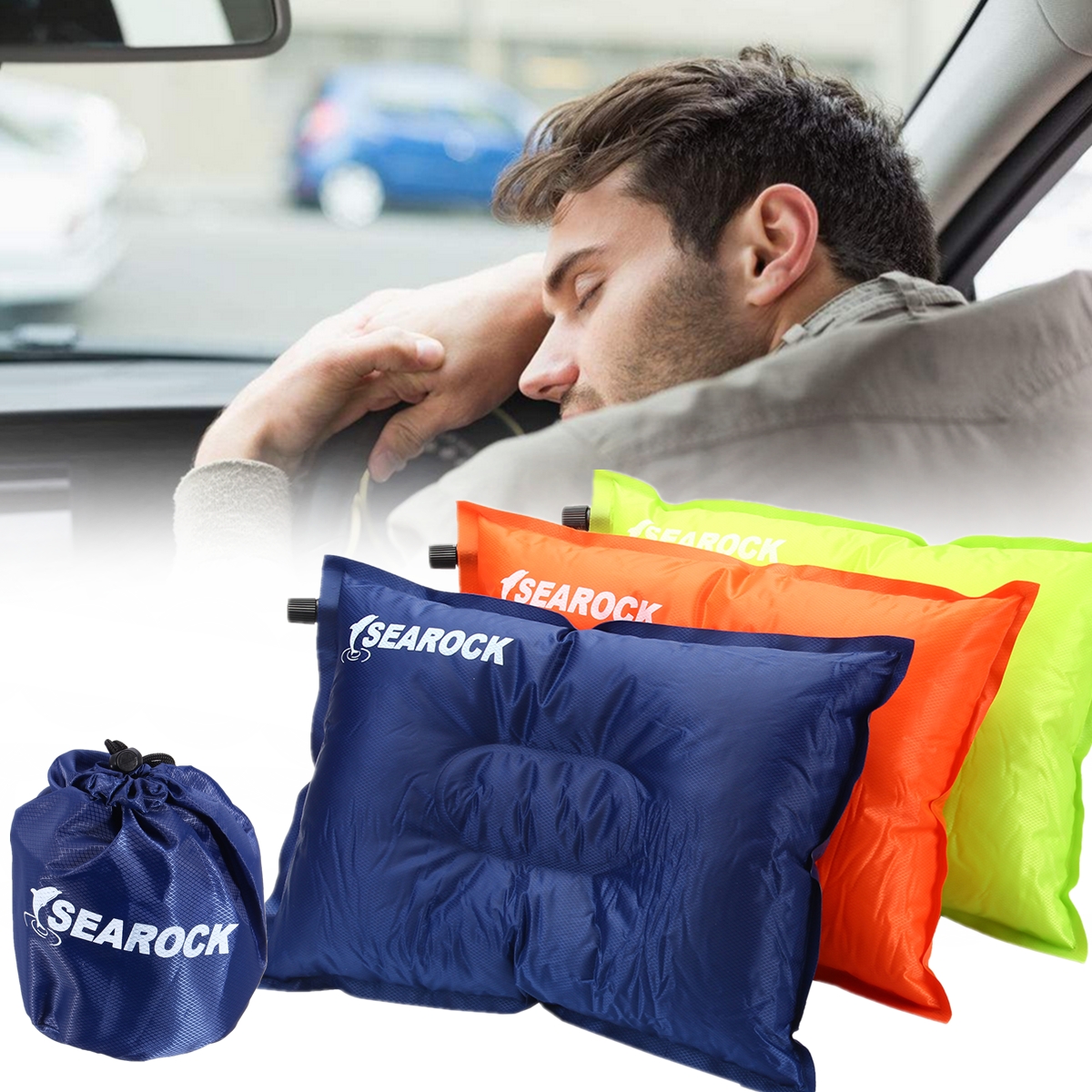 

Inflatable Self-Inflating Air Pillow Bed Cushion Outdoor Camping Hiking Travel Pillow