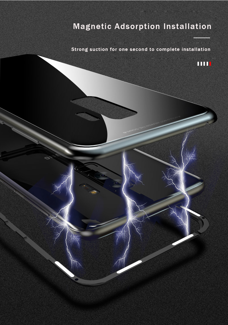 Bakeey Magnetic Adsorption Aluminum Tempered Glass Protective Case for Samsung Galaxy S10e/S10/S10 Plus/S10 5G