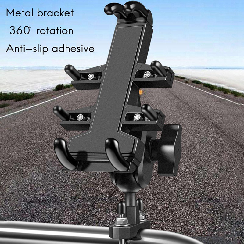 Motorcycle Phone Bracket Handlebar/Rear Mirror/M10/M8 Mount Aluminum Bike Mobile Holder Bicycle Riding GPS Fixed Bracket
