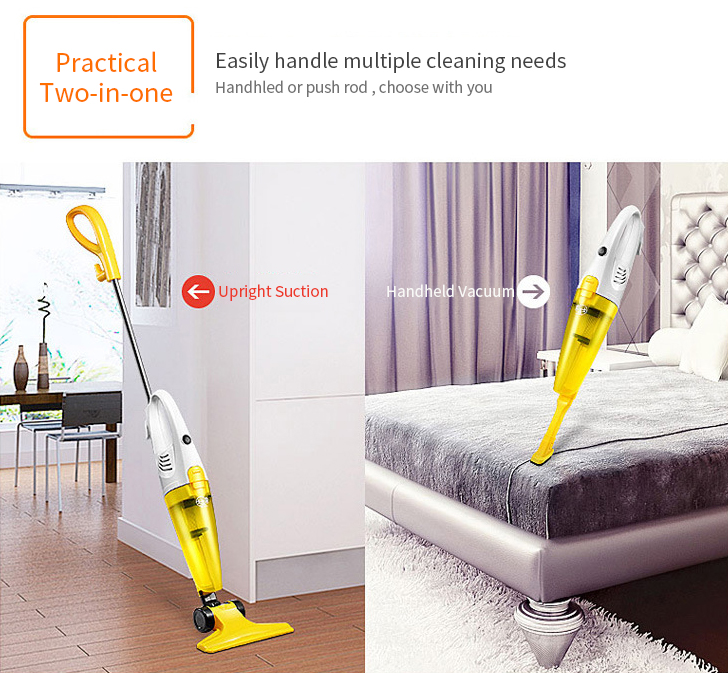 ISWEEP M-10 Household Handheld Portable Vacuum Cleaner Push Rod Strong Suction 1.5L Capacity Dust Cup Low Noise 
