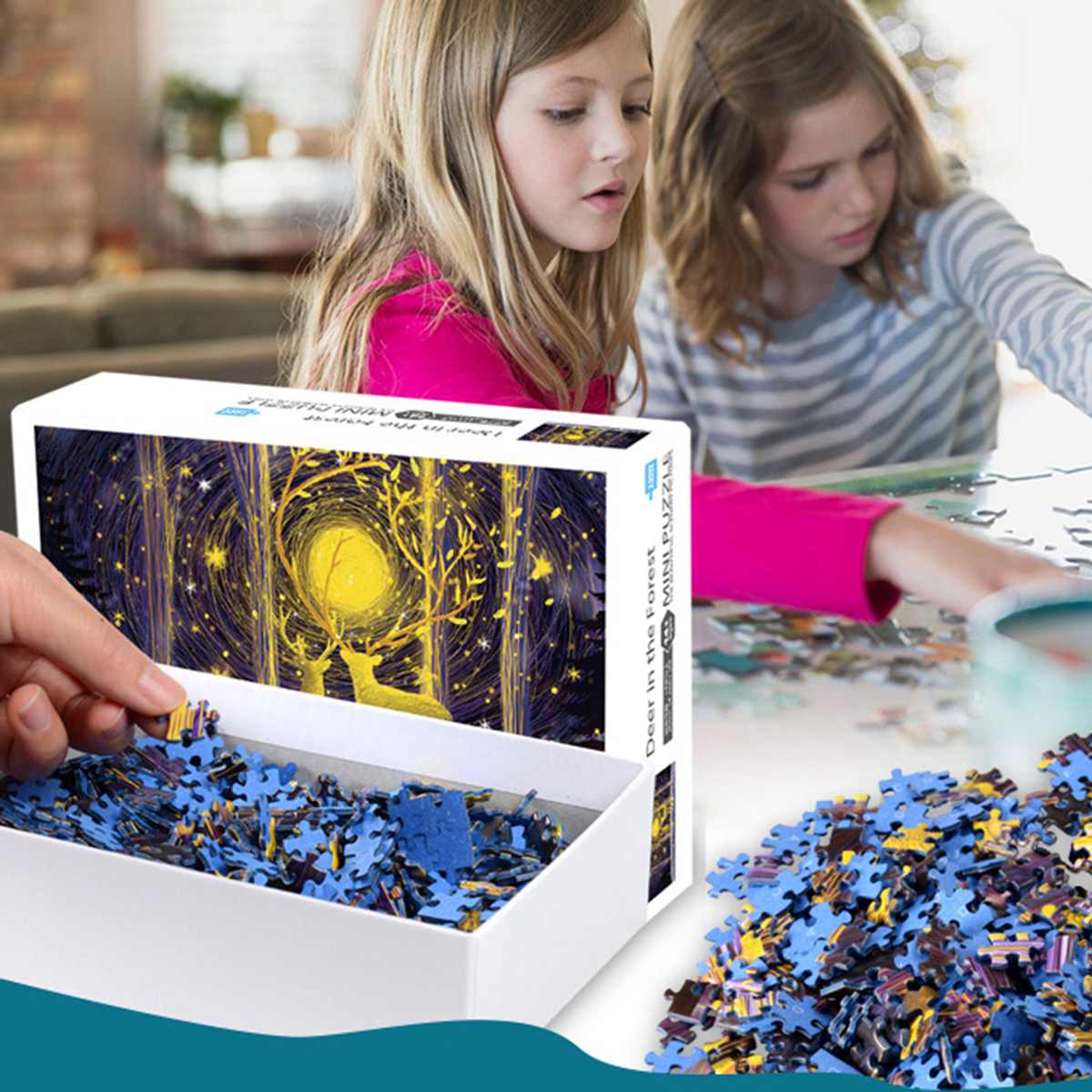 1000 Pieces Nuit Etoilee DIY Assembly Jigsaw Puzzles Landscape Picture Educational Games Toy for Adults Children Pretty Gift