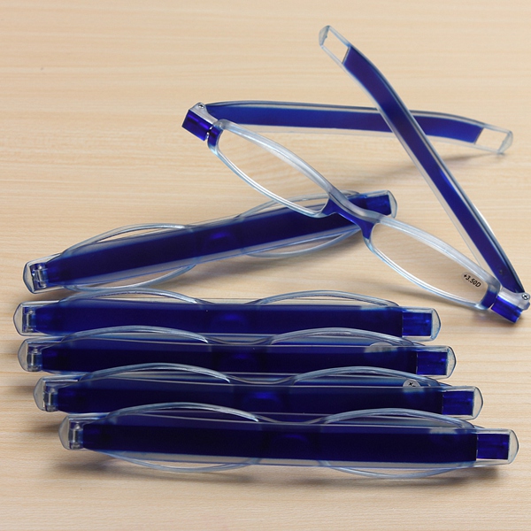 Blue 360 Degree Rotation Rotating Folding Presbyopic Reading Glasses Strength 1.0 1.5 2.0 2.5 3.0 3.5