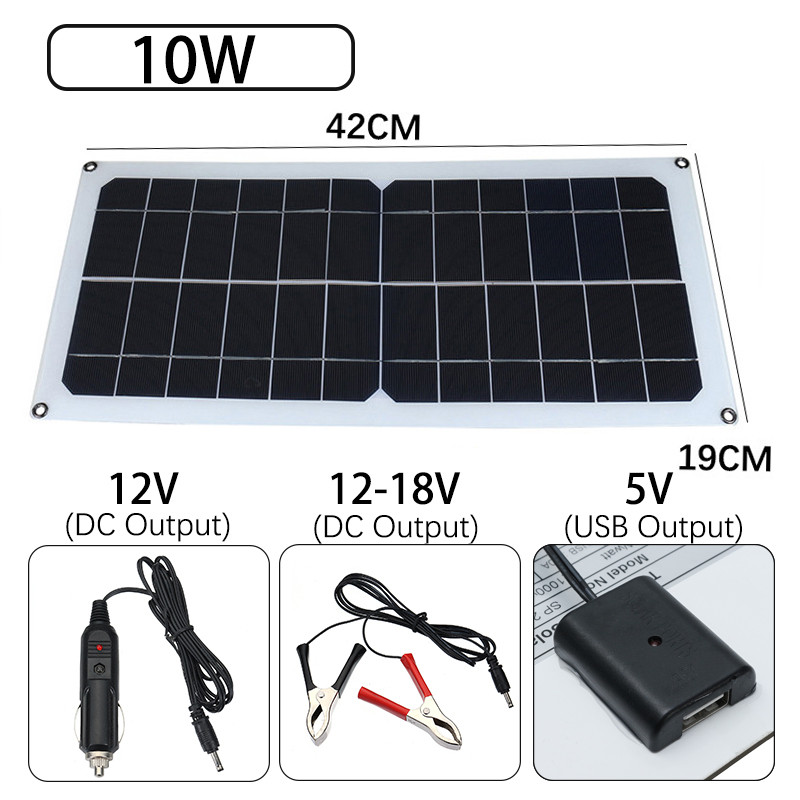 SP-10W 420*190*2.5mm Flexible Monocrystalline Solar Panel with Rear Junction Box/USB Cable 8