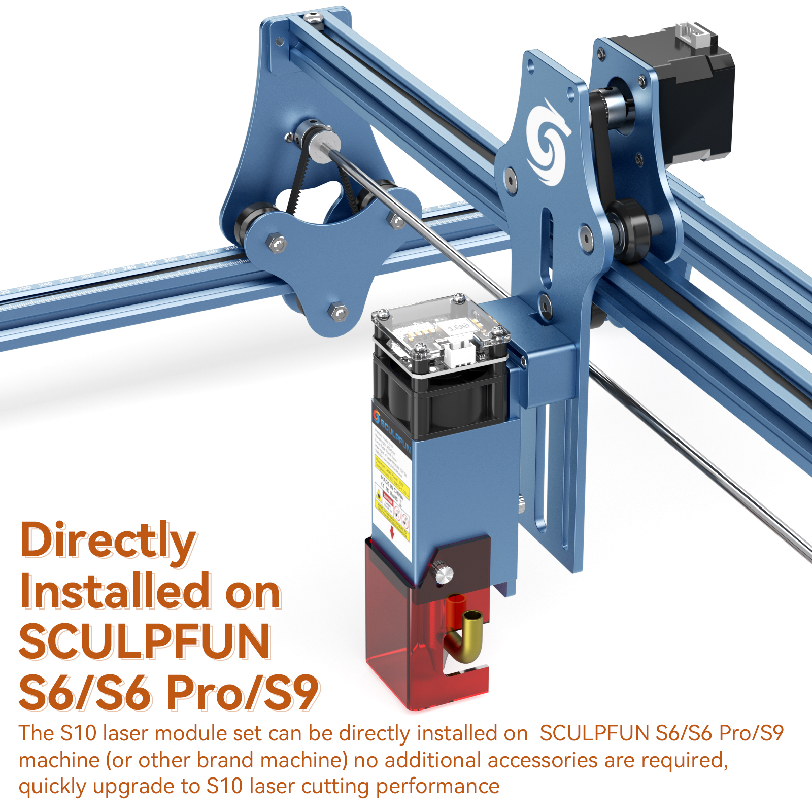 SCULPFUN S10 Laser module 10W High Density Laser  Clean Cutting For Laser Engraving Machine Laser Engraving Machine Laser Cutting Machine Wood Acrylic Cutting Tools